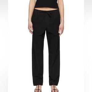 NOTHING WRITTEN Black Cotton Drawstring Trousers Size Small US 26